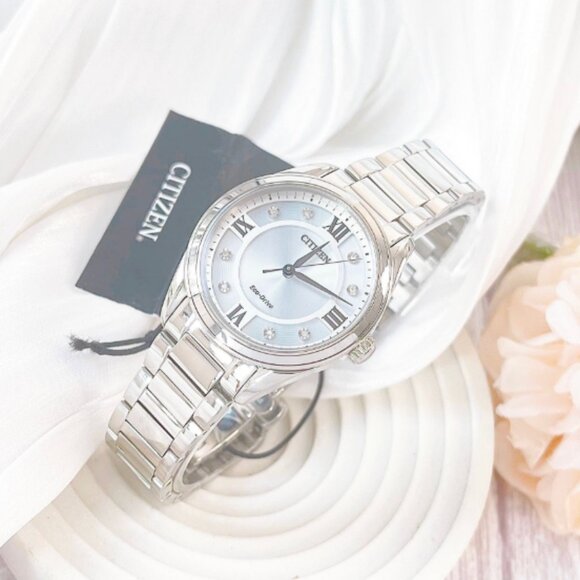Citizen Eco-Drive Arezzo Diamonds Sapphire Crystal Women\'s Watch 32mm main image 8